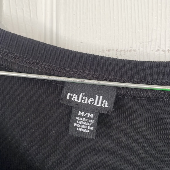 Rafaella black two piece crewneck top petit coat jacket sweater open cardigan - Picture 7 of 17